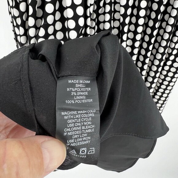 Vince Camuto Black & White Polka Dot Sleeveless Dress Size 4 - Picture 5 of 5
